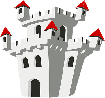 Stylized Cartoon Castle Illustration