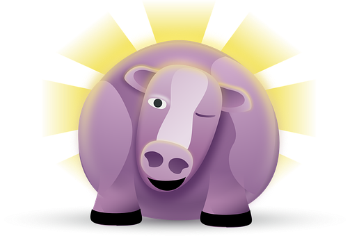 Stylized Cartoon Cow Illustration PNG with transparent background
