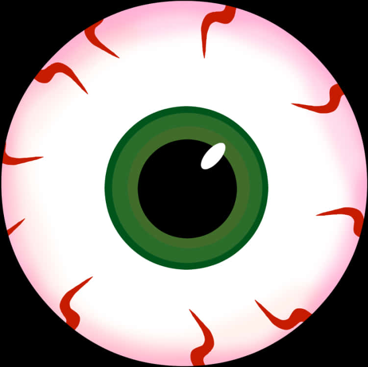 Stylized Cartoon Eyeball PNG with transparent background