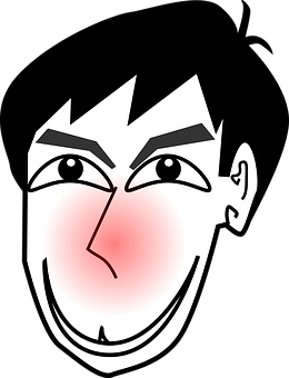 Stylized Cartoon Face Illustration PNG with transparent background