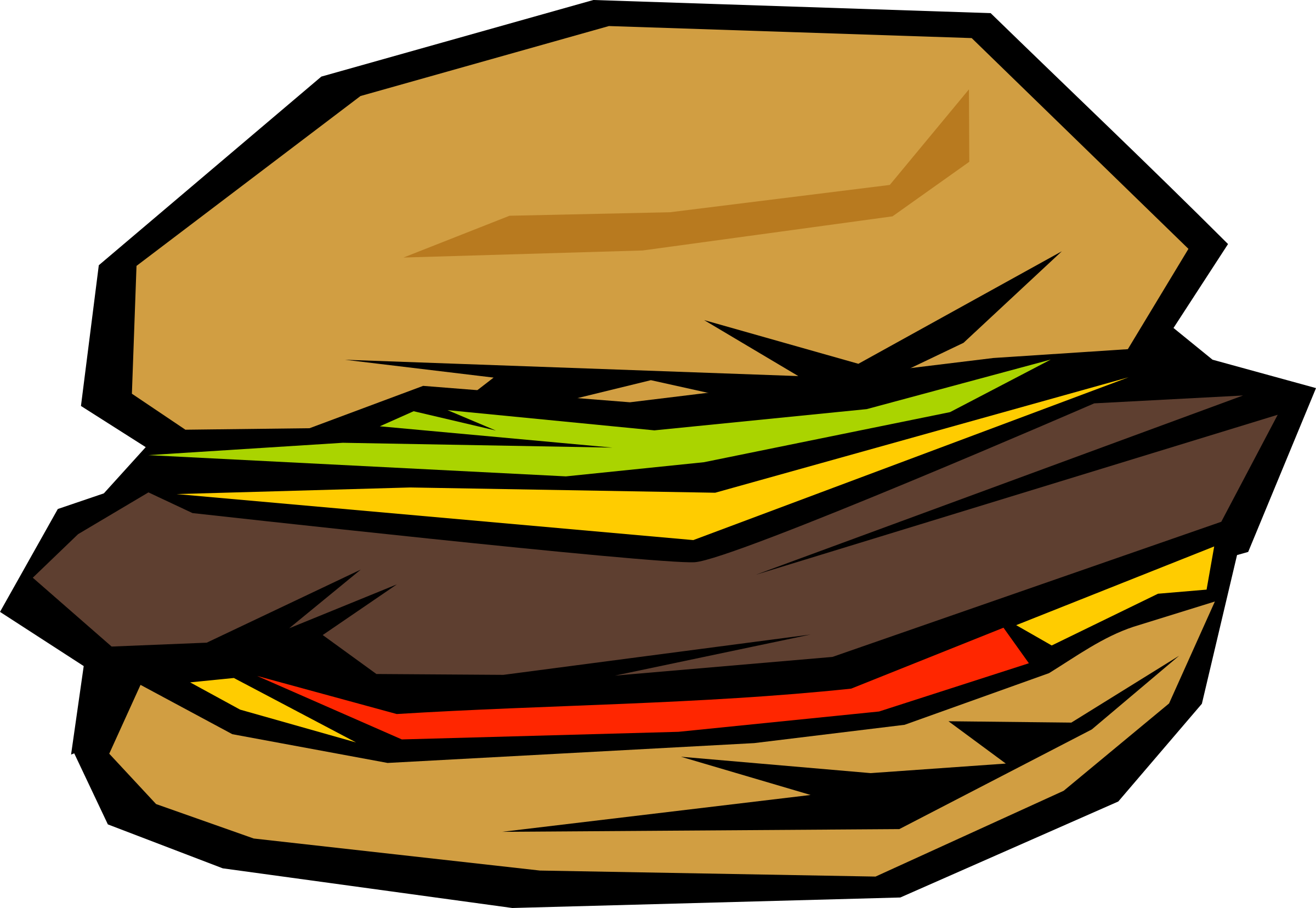 Stylized Cartoon Hamburger PNG with transparent background