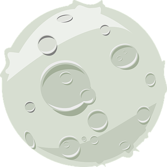 Stylized Cartoon Moon Graphic PNG with transparent background