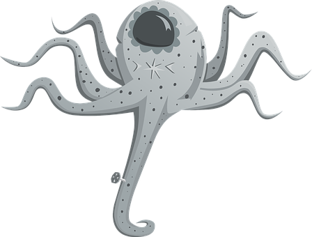 Stylized Cartoon Octopus PNG with transparent background