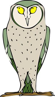 Stylized Cartoon Owl Illustration PNG with transparent background