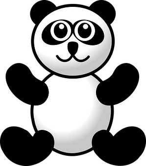 Stylized Cartoon Panda PNG with transparent background