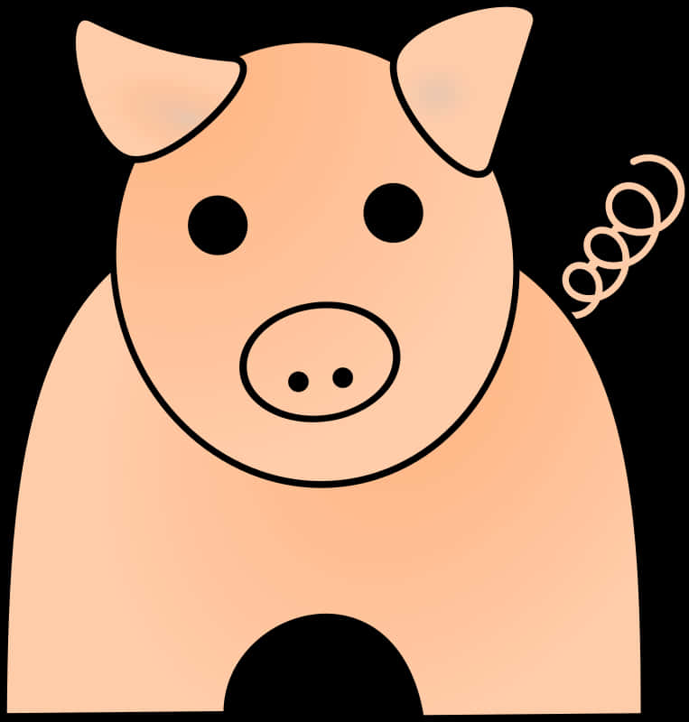 Stylized Cartoon Pig Illustration