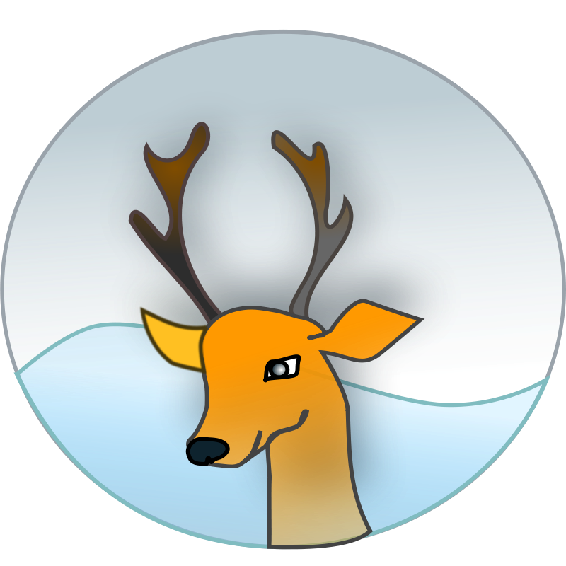 Stylized Cartoon Reindeer Portrait PNG with transparent background
