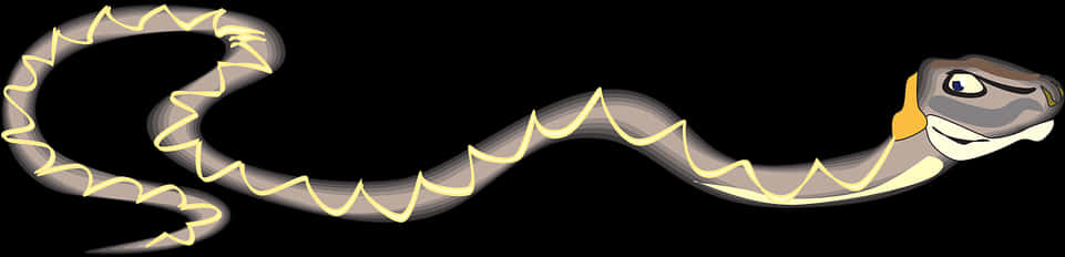 Stylized Cartoon Snake Illustration PNG with transparent background
