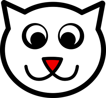Stylized Cat Face Graphic PNG with transparent background