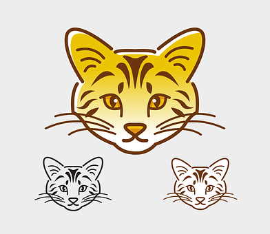 Stylized Cat Face Illustrations