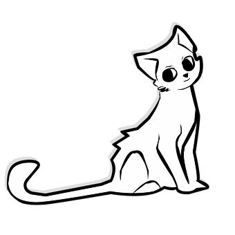 Stylized Cat Illustration Black Background