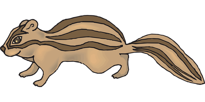 Stylized Chipmunk Illustration PNG with transparent background