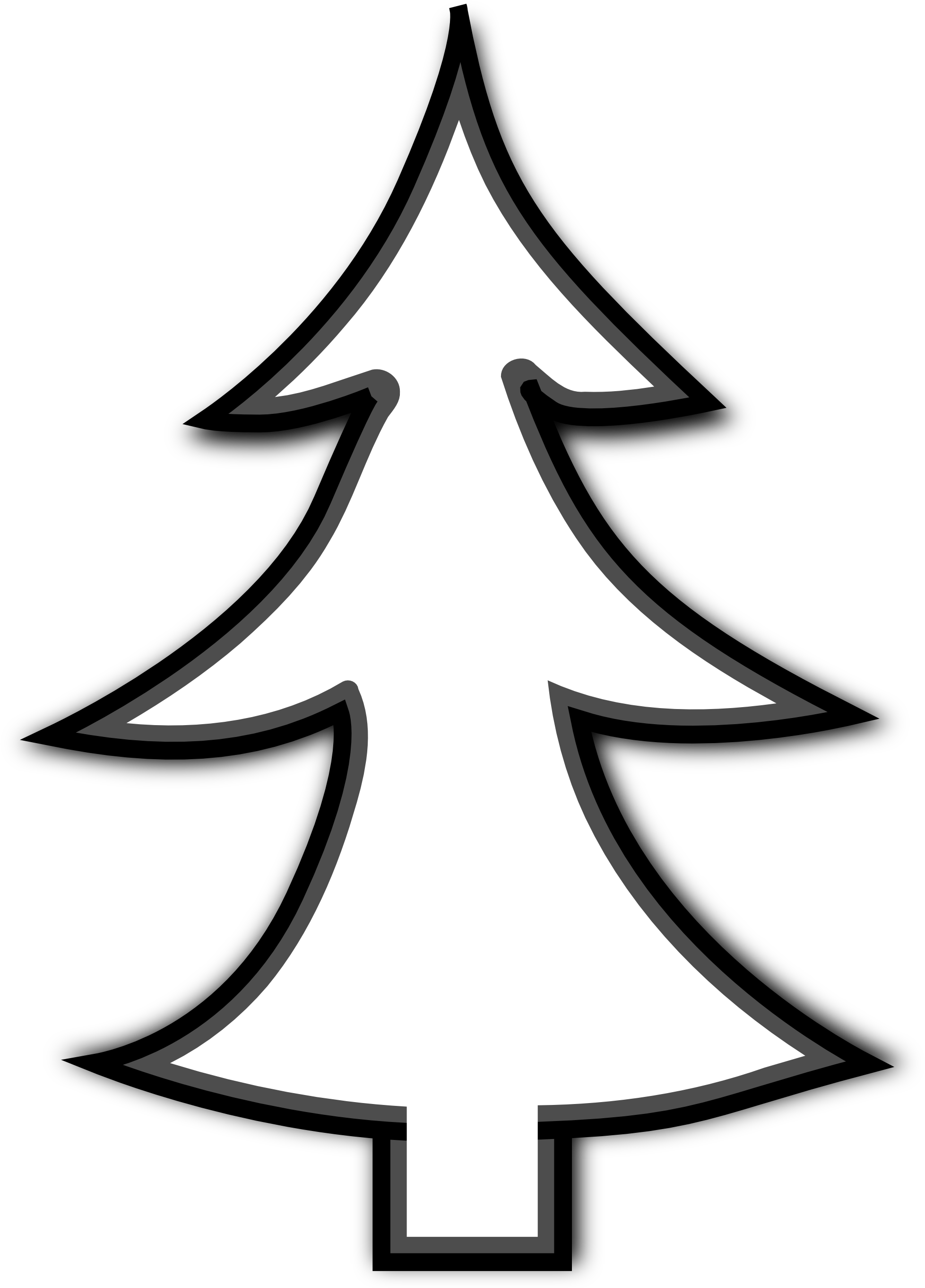 Stylized Christmas Tree Graphic PNG with transparent background