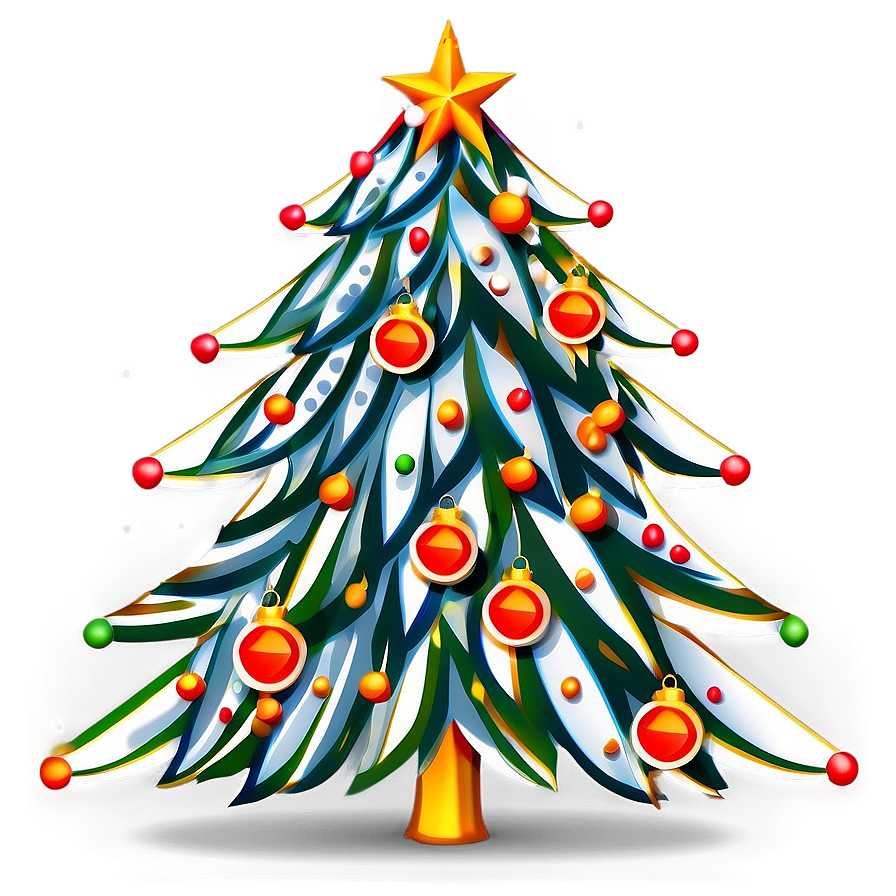 Stylized Christmas Tree Illustration Png 4