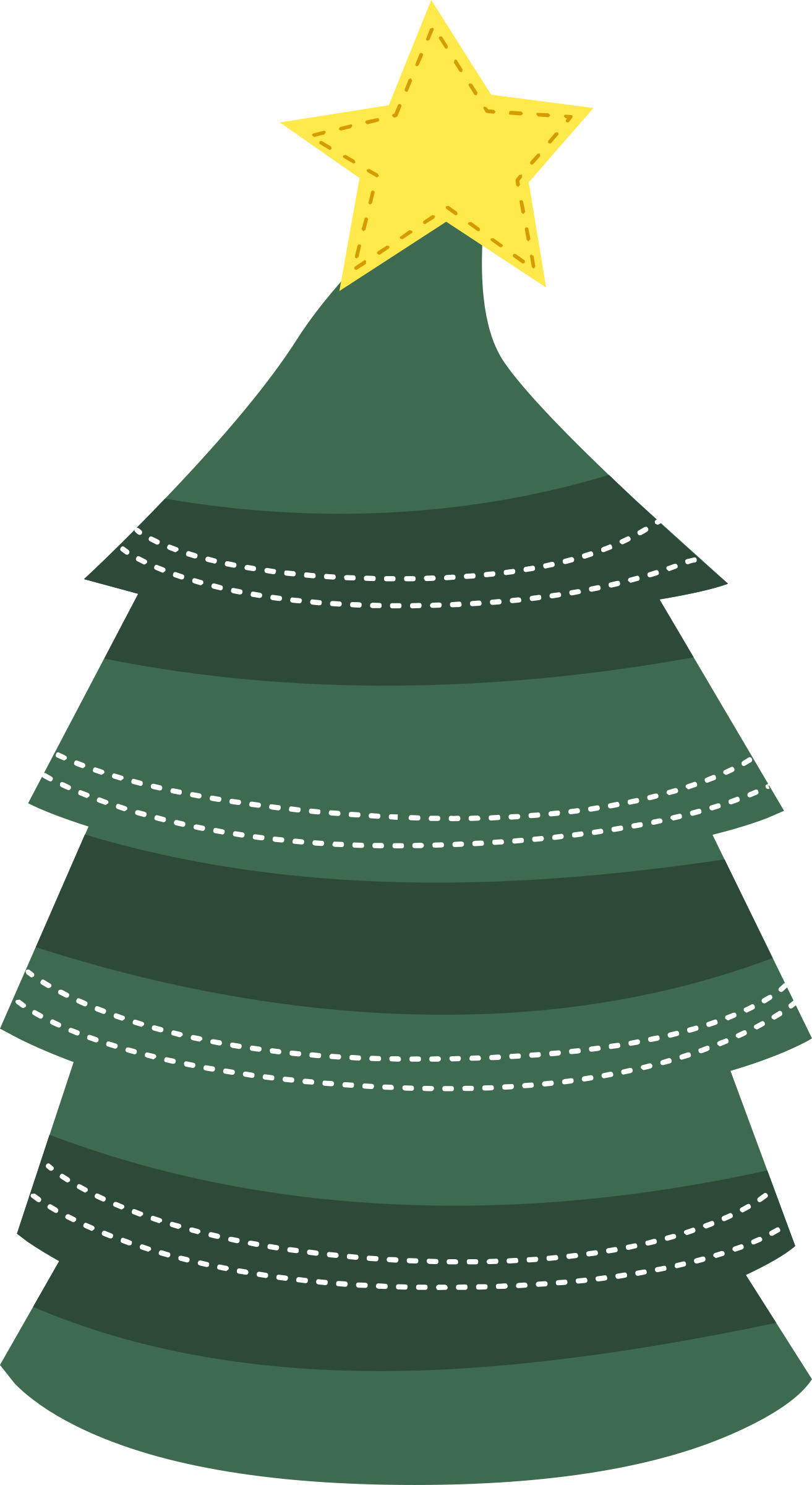 Stylized Christmas Treewith Star Topper