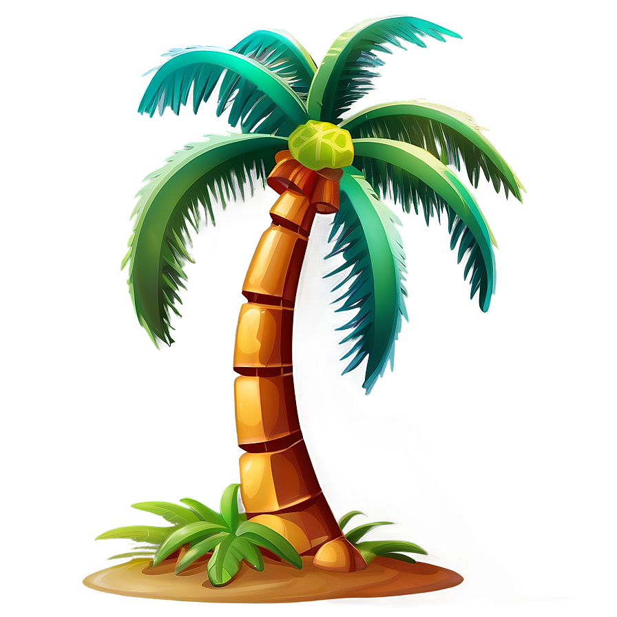 Stylized Coconut Tree PNG 06202024 PNG image with a transparent background, free high-resolution download