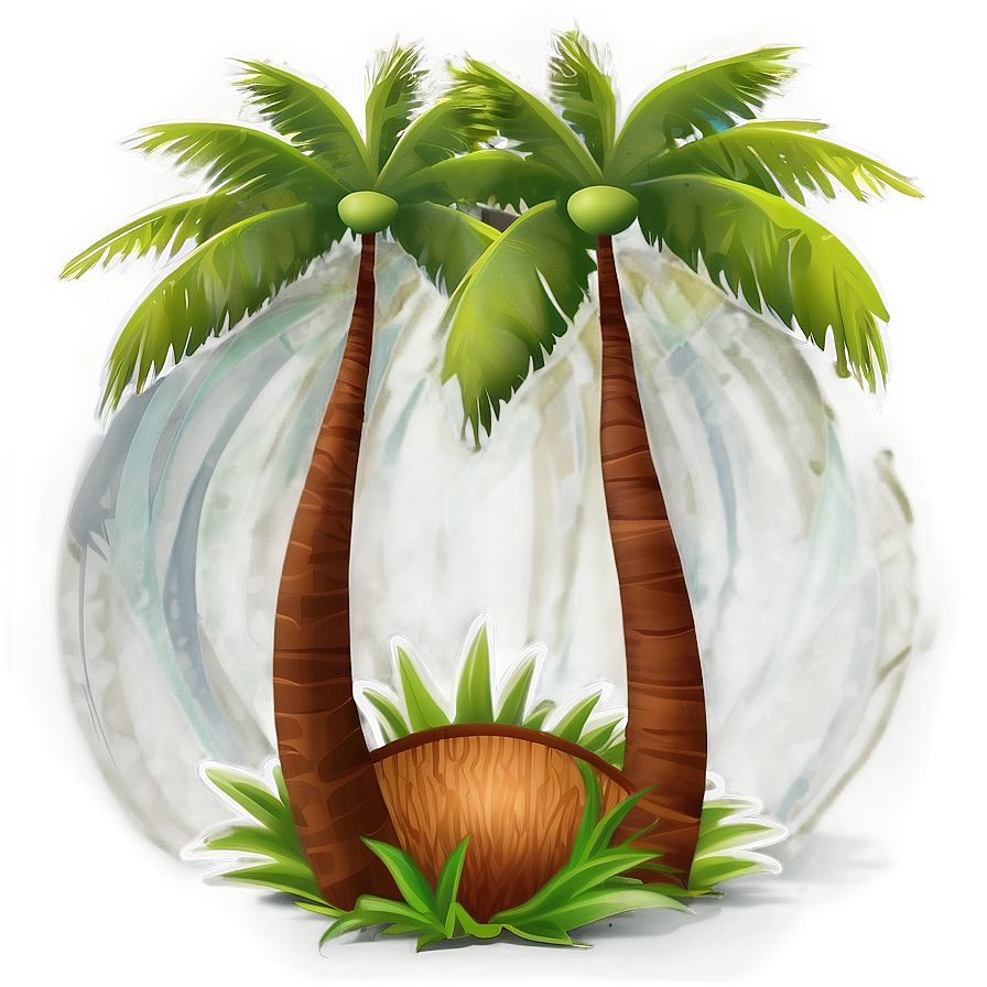 Stylized Coconut Tree PNG 37 PNG image with a transparent background, free high-resolution download