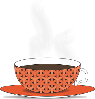 Stylized Coffee Cupon Black Background