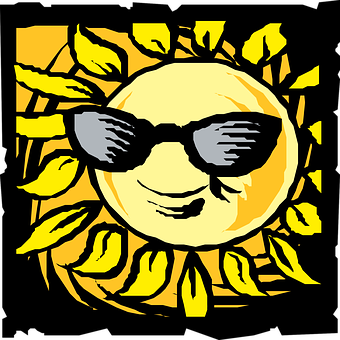 Stylized Cool Sun With Sunglasses