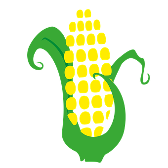 Stylized Corn Graphic PNG with transparent background