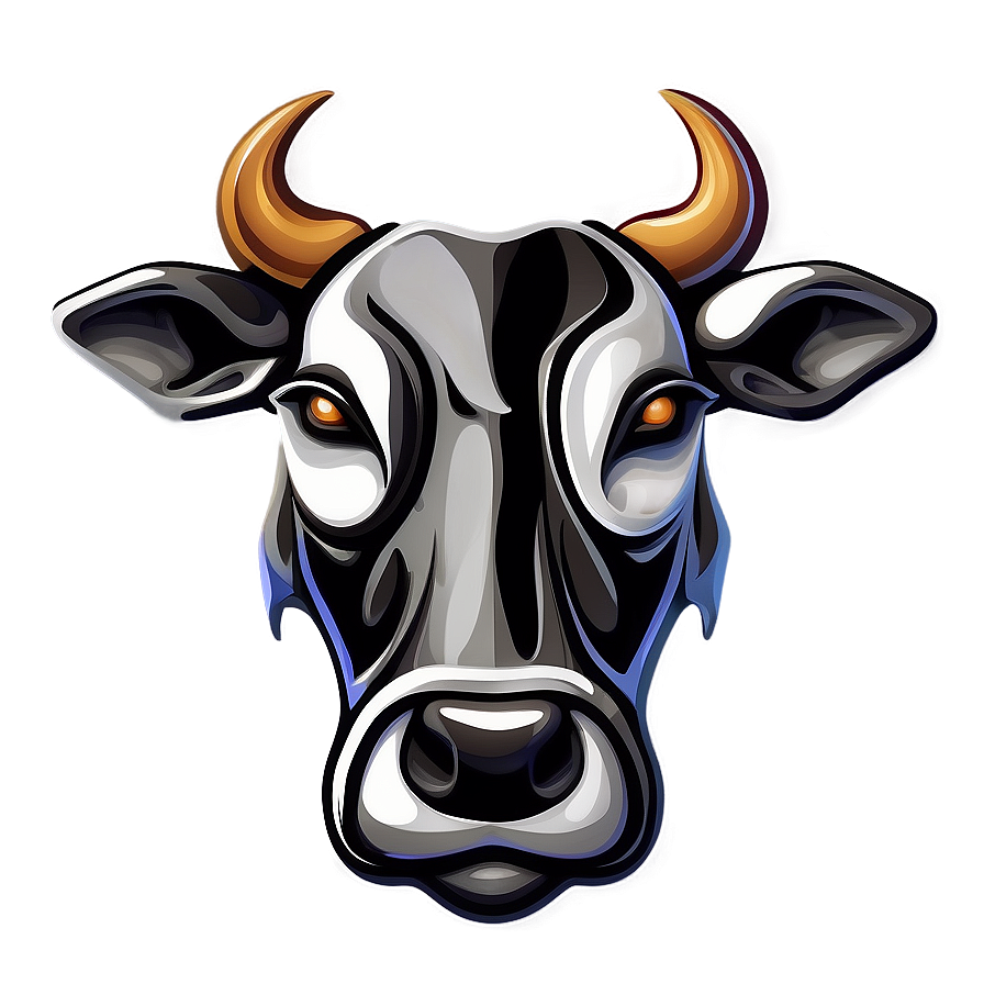 Stylized Cow Head Logo Png Jro