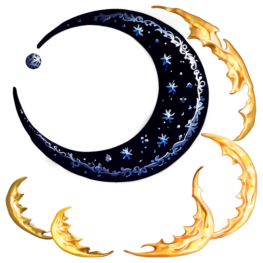 Stylized Crescent Moon Png 06252024