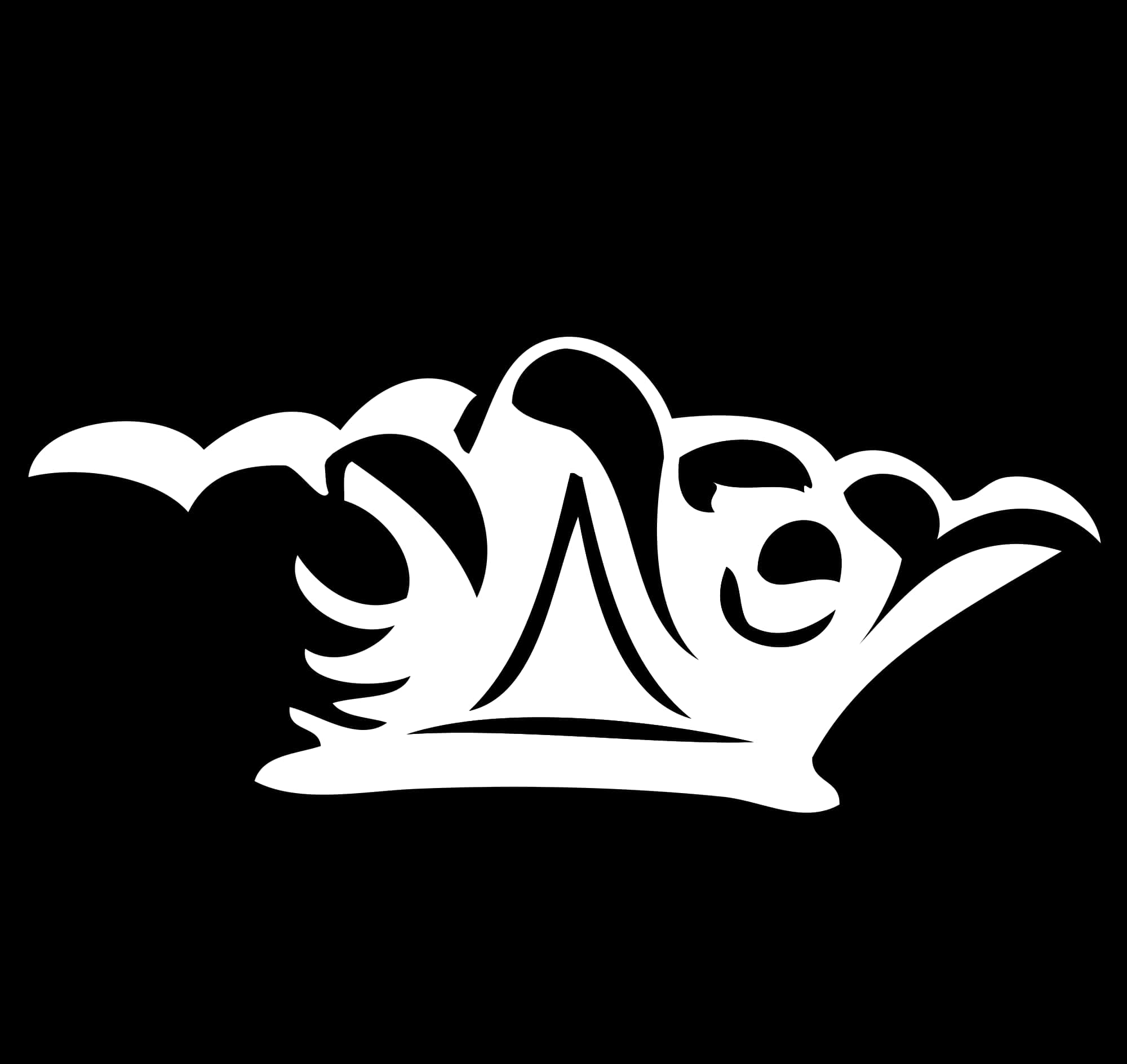 Stylized Crown Graphic Blackand White