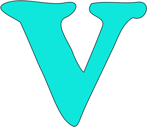 Stylized Cyan Letter V