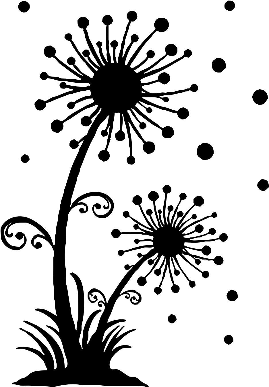 Dandelion Clipart Flower Side - Dandelion Clipart Black And White, HD Png Download PNG image with a transparent background, free high-resolution download