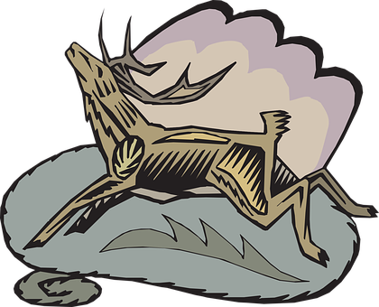 Stylized Deer Illustration PNG with transparent background