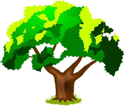 Stylized Digital Art Tree PNG with transparent background
