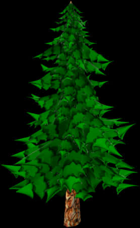 Stylized Digital Pine Tree PNG image with a transparent background, free high-resolution download