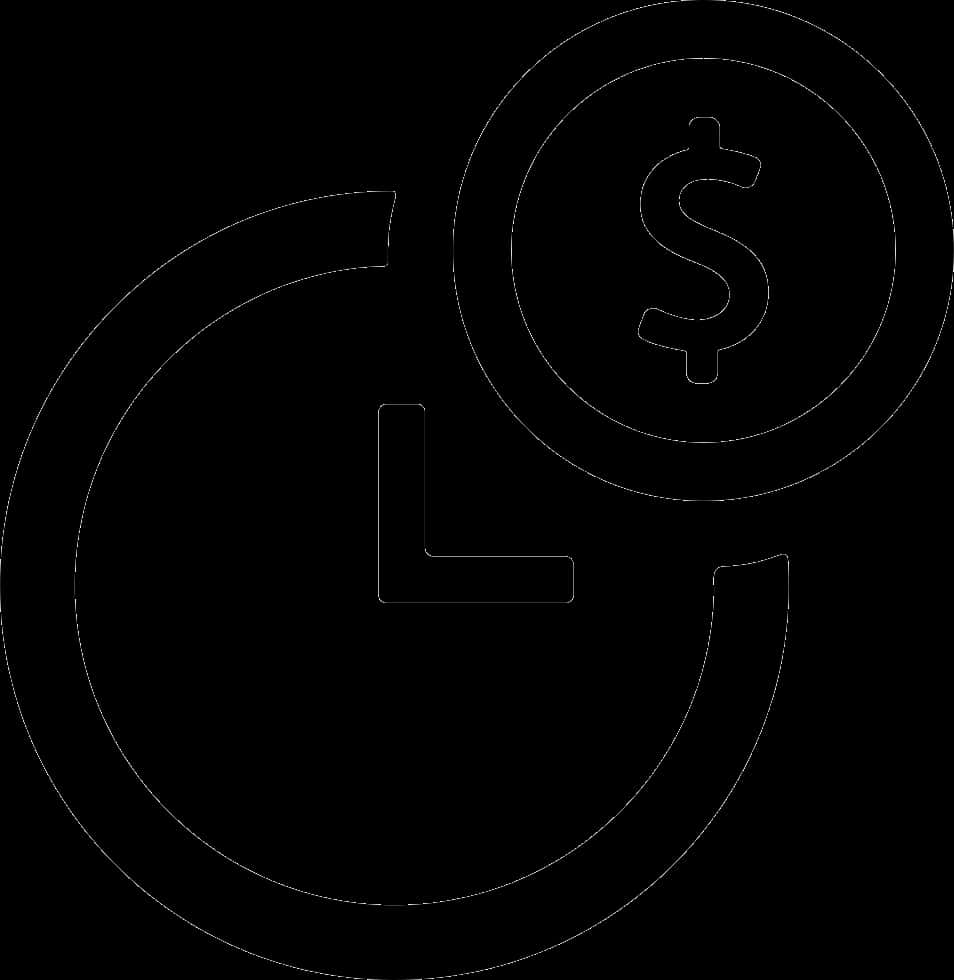 Stylized Dollar Sign Outline PNG with transparent background
