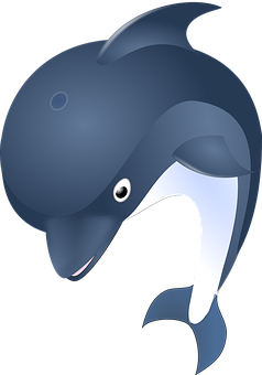 Stylized Dolphin Illustration PNG with transparent background