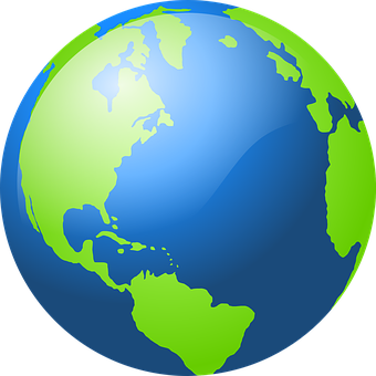 Stylized Earth Globe Graphic PNG with transparent background