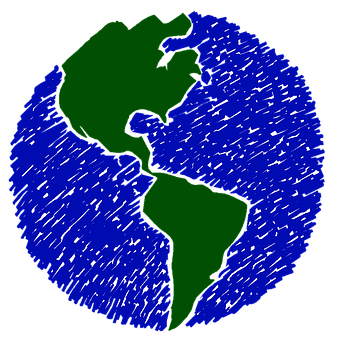 Stylized Earth Illustration PNG with transparent background