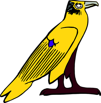 Stylized Egyptian Ba Bird Illustration PNG image with a transparent background, free high-resolution download