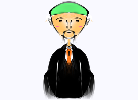 Stylized Elderly Man Illustration PNG with transparent background
