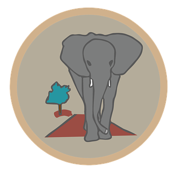 Stylized Elephant Graphic PNG with transparent background