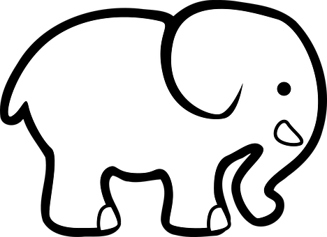 Stylized Elephant Silhouette PNG with transparent background