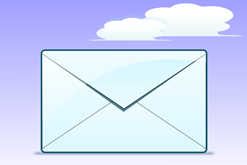 Stylized Email Icon Purple Sky Background