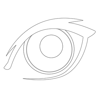 Stylized Eye Line Art PNG with transparent background