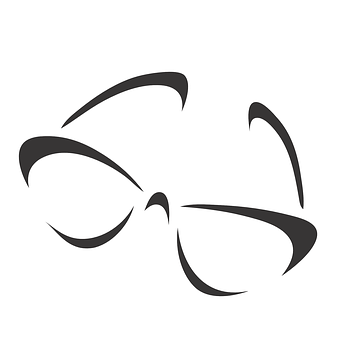 Stylized Eyeglasses Graphic PNG with transparent background