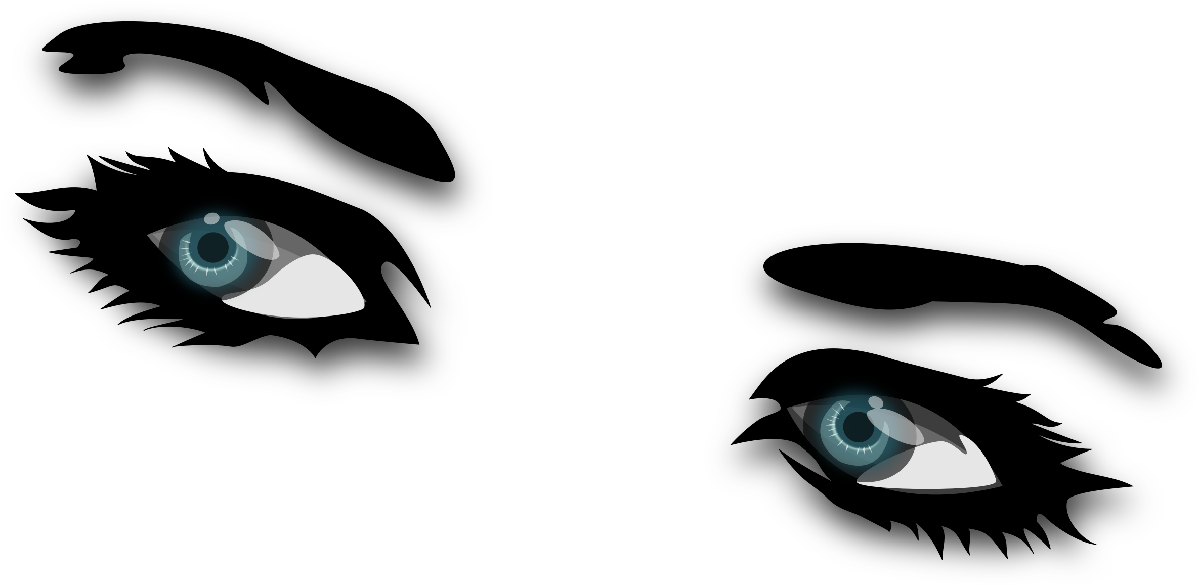 Stylized Eyesand Eyebrows Illustration PNG with transparent background