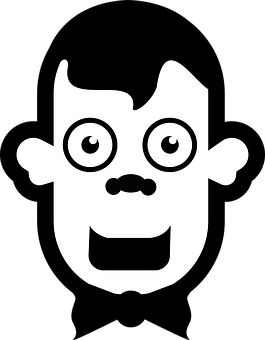 Stylized Face Blackand White Graphic