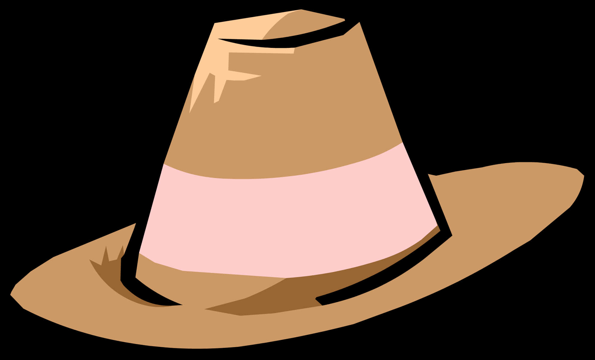 Stylized Fedora Hat Illustration PNG with transparent background