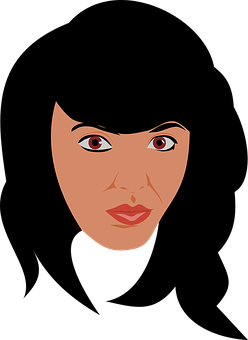 Stylized Female Face Vector PNG image with a transparent background, free high-resolution download