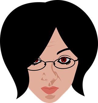 Stylized Female Face Vector PNG with transparent background