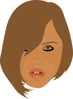 Stylized Female Portrait Vector PNG image with a transparent background, free high-resolution download