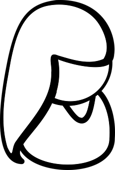 Stylized Female Profile Icon PNG with transparent background
